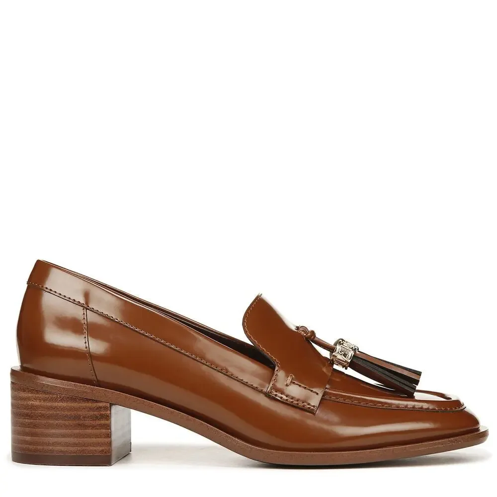 Franco Sarto L Donna Brown Tassel Loafers Block Heel Dress Shoes Women’s 7